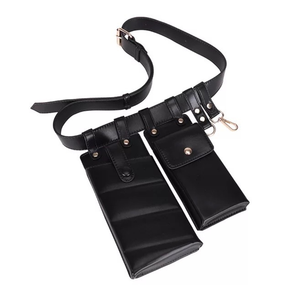 Black Belt Bag for Phone and Card Wallet